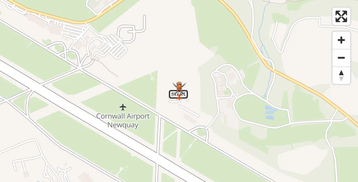 Flight route map: Coastguard Helicopter to Cornwall Airport Newquay, Cornwall Airport Newquay