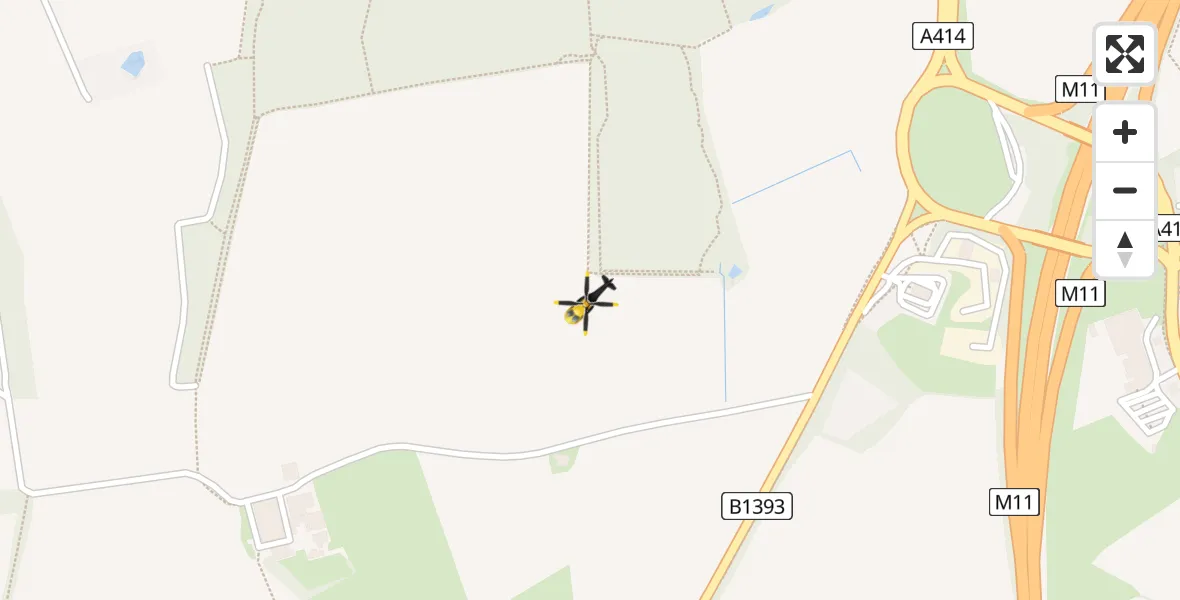 Routekaart van de vlucht: Police Helicopter to North Weald Bassett, London Road