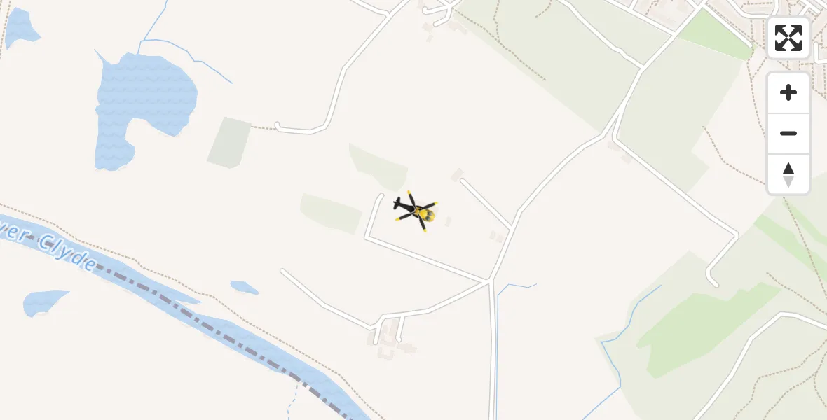 Flight route map: Police Helicopter to Motherwell, Kirkhill Road