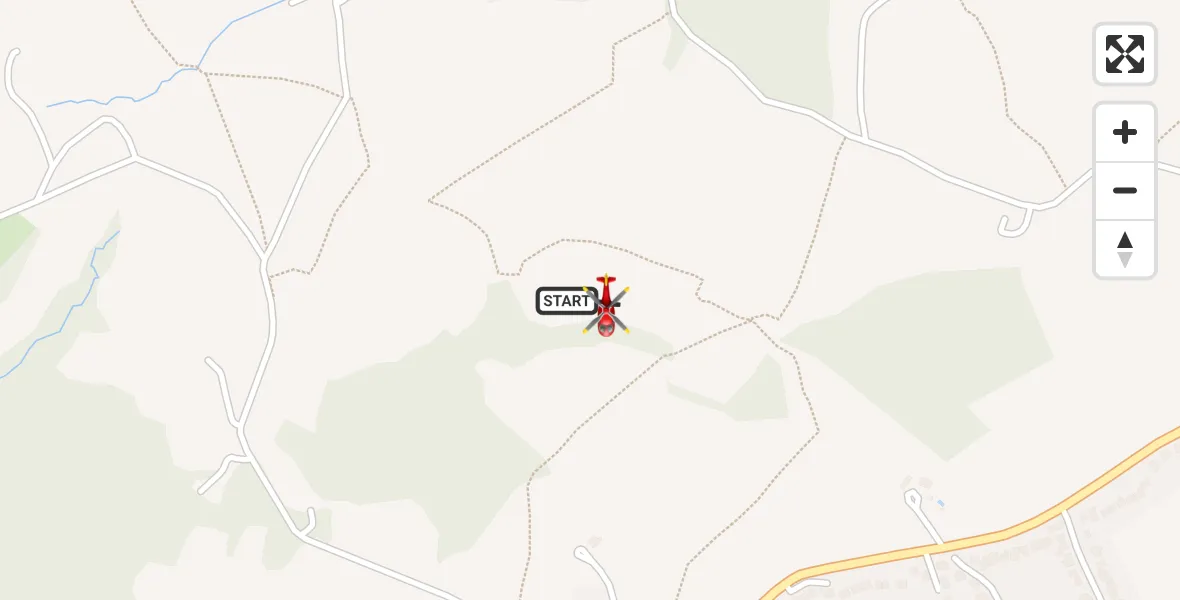 Flight route map: Air Ambulance Helicopter to Fairlight, Rosemary Lane