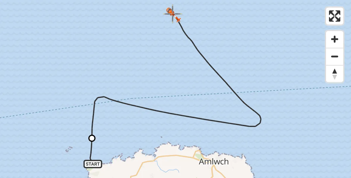 Routekaart van de vlucht: Coastguard Helicopter to Irish Sea, Irish Sea