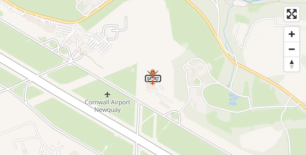 Flight route map: Coastguard Helicopter to Cornwall Airport Newquay, Cornwall Airport Newquay