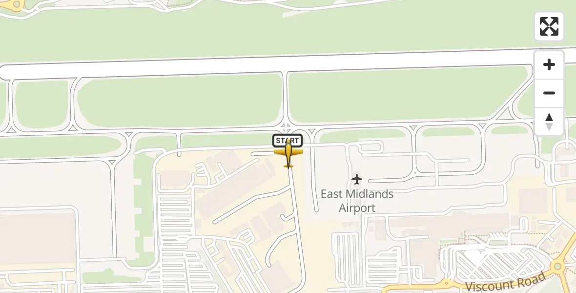 Flight route map: Police Aircraft to East Midlands Airport, East Midlands Airport