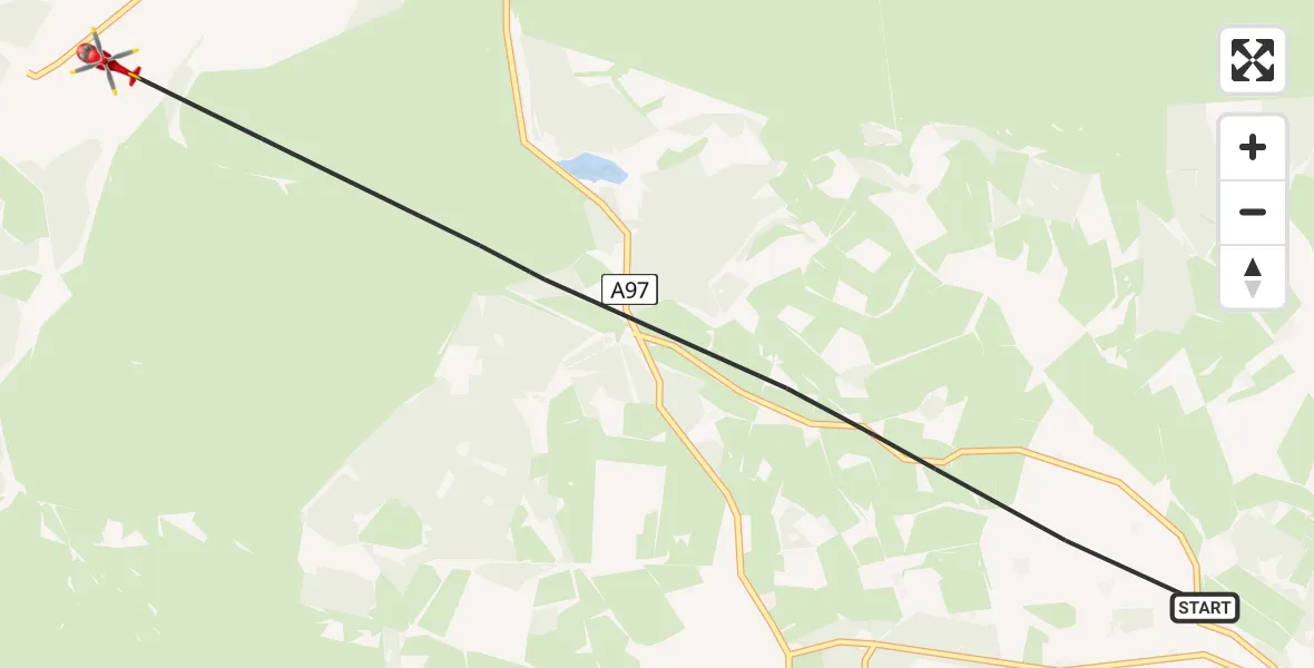 Routekaart van de vlucht: Air Ambulance Helicopter to Migvie, Migvie