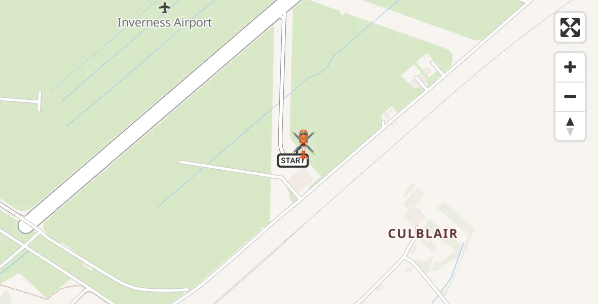 Flight route map: Coastguard Helicopter to Inverness Airport, Inverness Airport