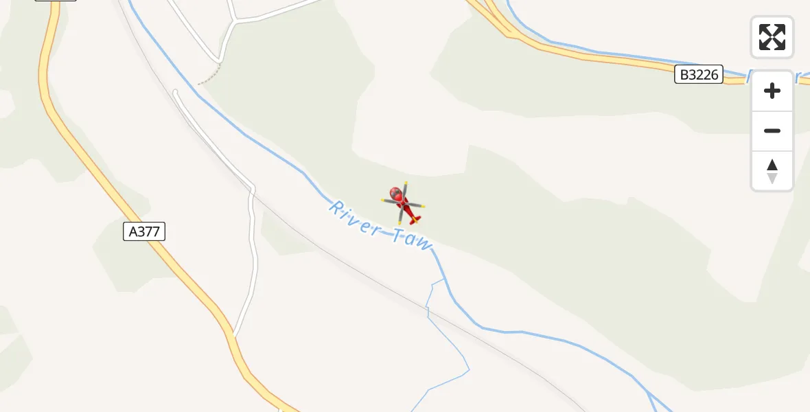 Routekaart van de vlucht: Air Ambulance Helicopter to Chittlehamholt