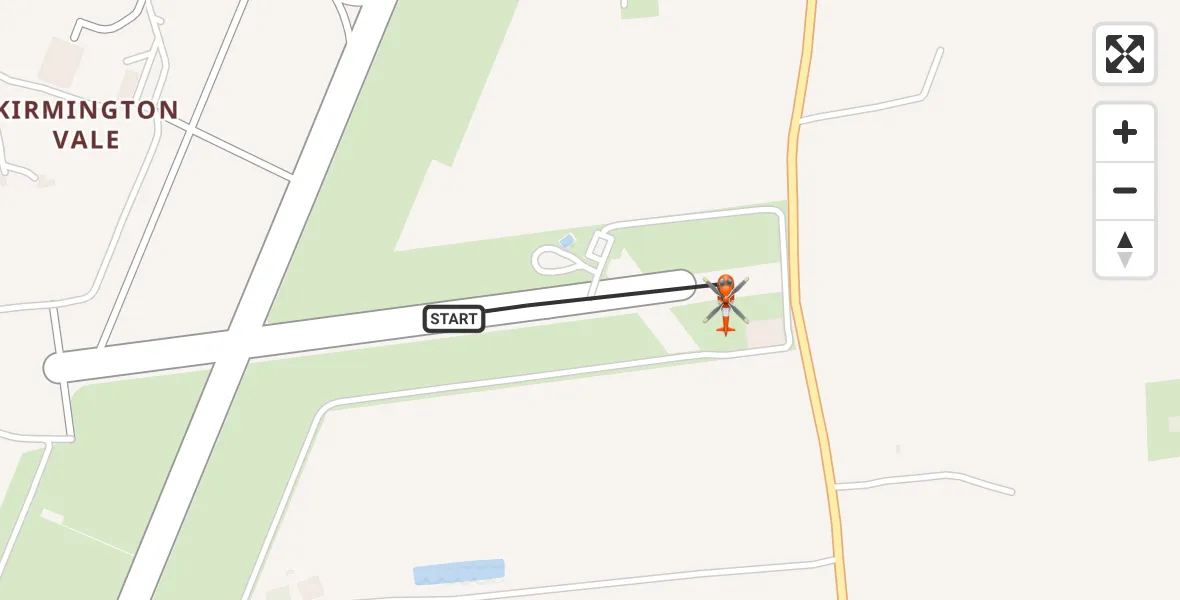 Flight route map: Coastguard Helicopter to Humberside Airport, Humberside Airport