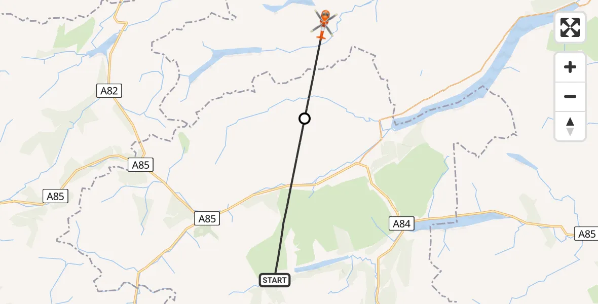 Routekaart van de vlucht: Coastguard Helicopter to Botaurnie, Blaircreich