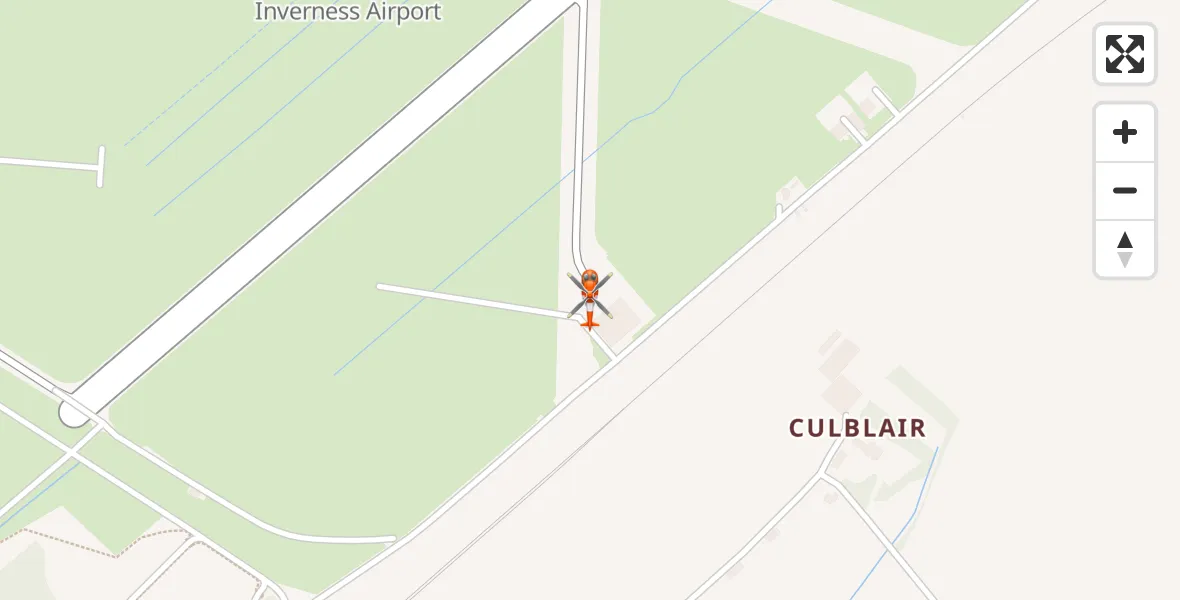 Flight route map: Coastguard Helicopter to Inverness Airport