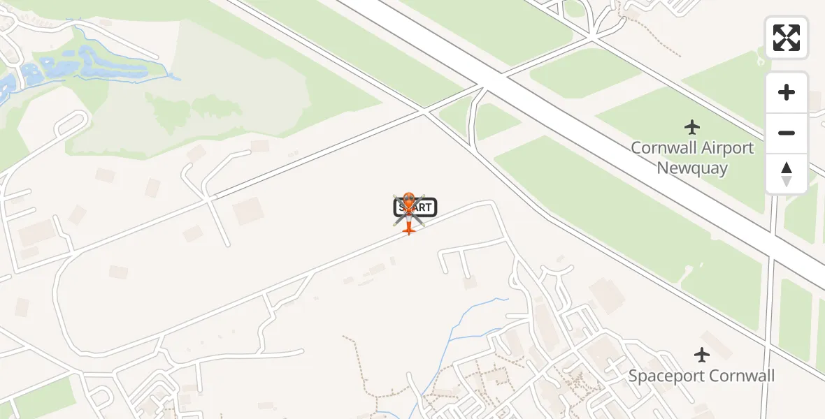 Flight route map: Coastguard Helicopter to Cornwall Airport Newquay, Cornwall Airport Newquay