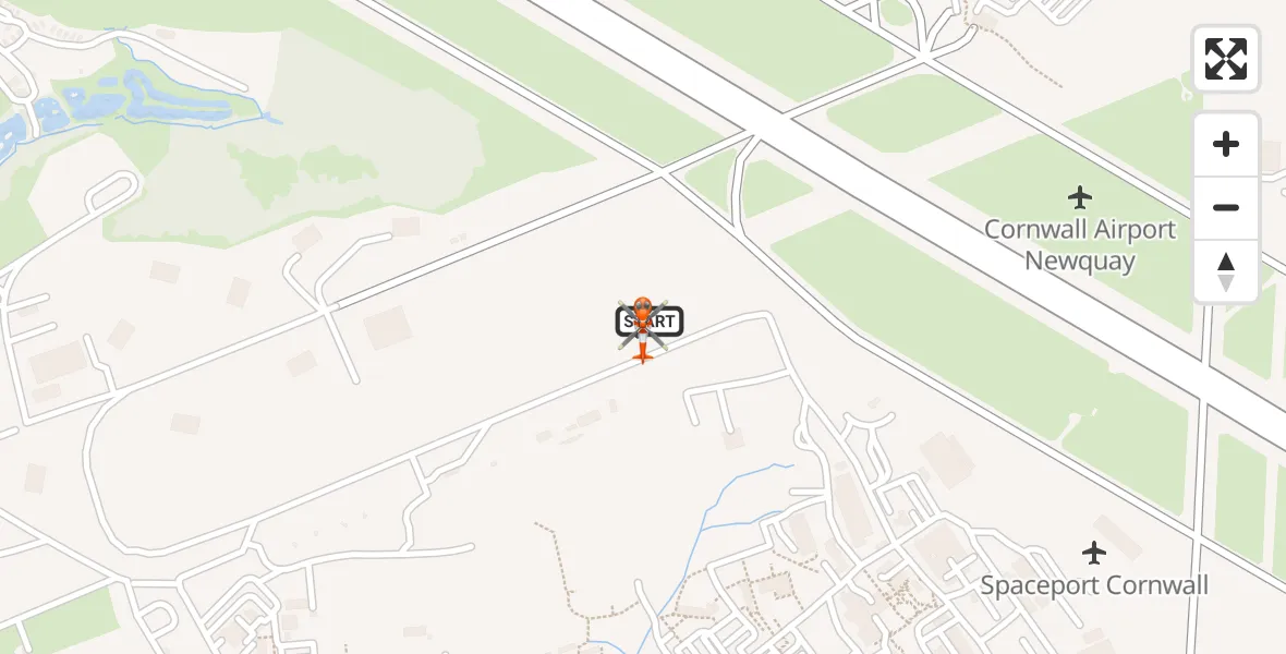 Flight route map: Coastguard Helicopter to Cornwall Airport Newquay, Cornwall Airport Newquay