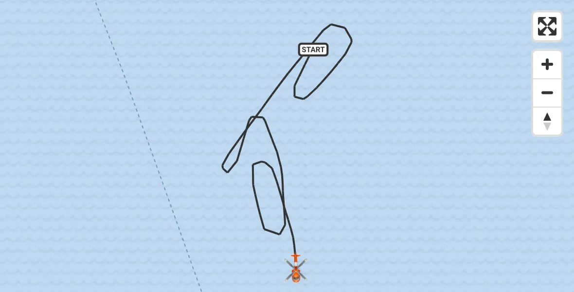 Flight route map: Coastguard Helicopter to Irish Sea, Irish Sea