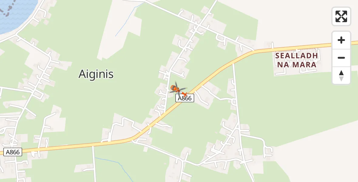 Flight route map: Coastguard Helicopter to Inner Seas, Inner Seas