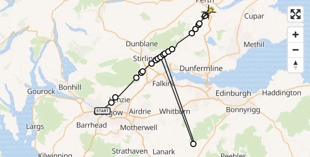 Routekaart van de vlucht: Police Helicopter to Bridge of Earn, Bridge of Earn