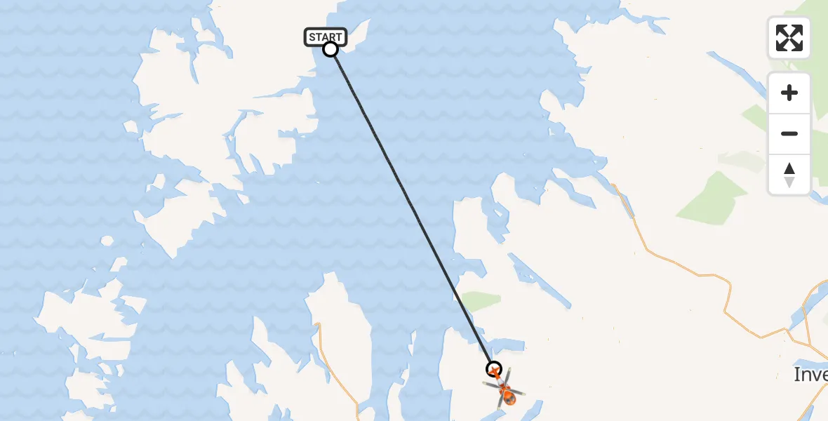 Routekaart van de vlucht: Coastguard Helicopter to Shieldaig, Stornoway Airport