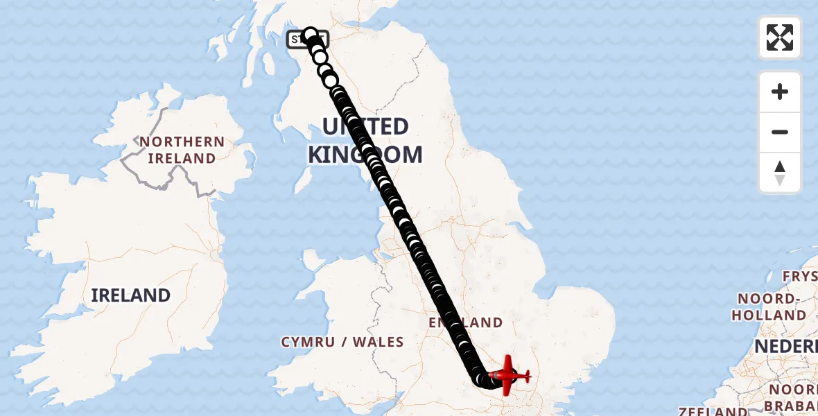 Flight route map: Air Ambulance Aircraft to London Luton Airport, London Luton Airport