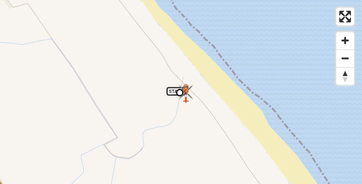 Flight route map: Coastguard Helicopter to Easington, Easington