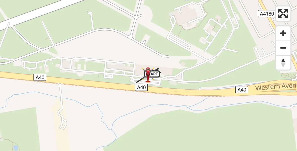 Flight route map: Air Ambulance Helicopter to RAF Northolt, RAF Northolt