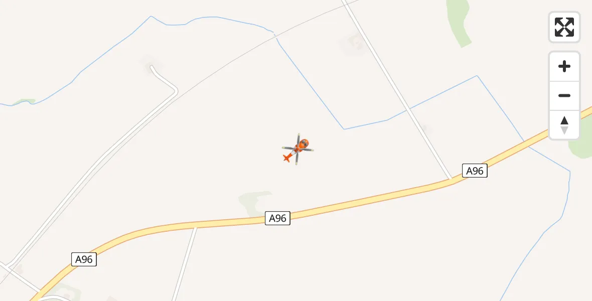 Flight route map: Coastguard Helicopter to Inverness, A96