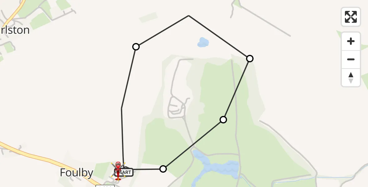 Flight route map: Air Ambulance Helicopter to YAA Nostell Helicopter Port, YAA Nostell Helicopter Port