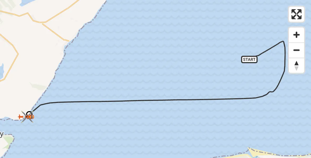 Flight route map: Coastguard Helicopter to Nigg, Castlecraig