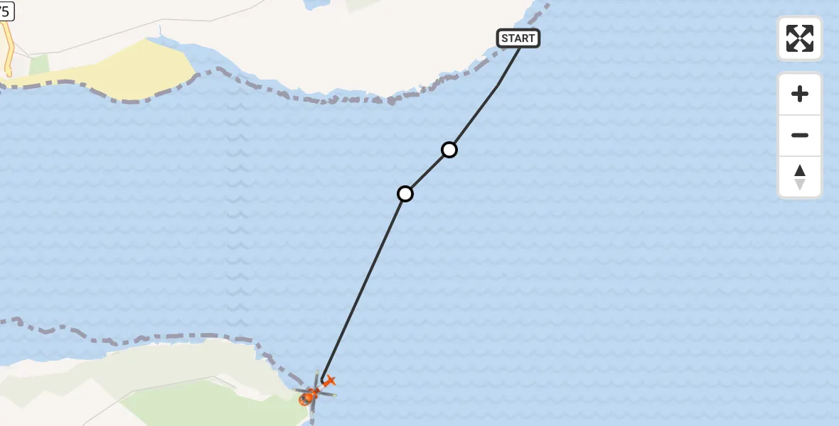 Routekaart van de vlucht: Coastguard Helicopter to Cromarty, 100 Steps