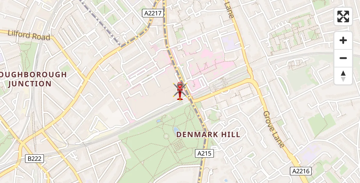 Routekaart van de vlucht: Air Ambulance Helicopter to Kings College London Hospital