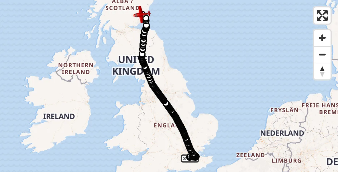 Routekaart van de vlucht: Air Ambulance Aircraft to Newport-on-Tay, Newport Road