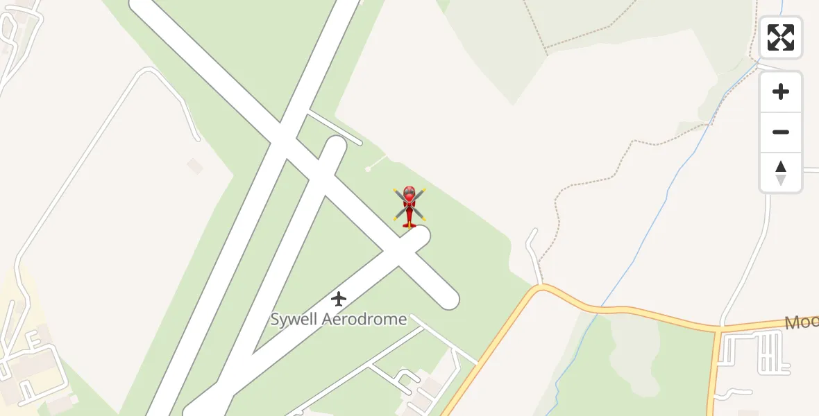 Flight route map: Air Ambulance Helicopter to Sywell Aerodrome, Sywell Aerodrome