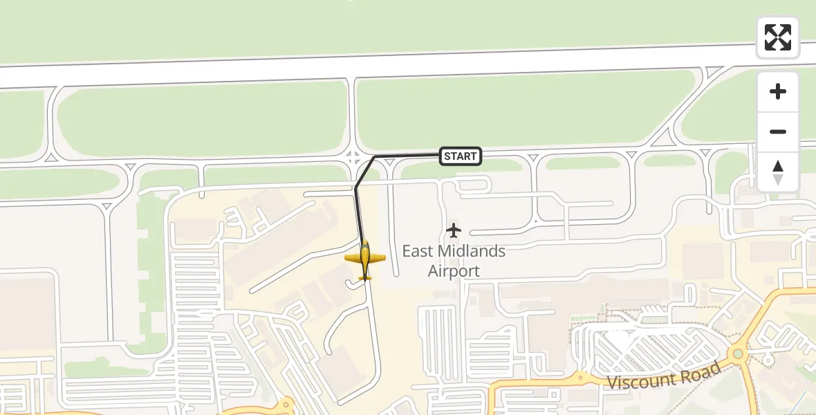 Routekaart van de vlucht: Police Aircraft to East Midlands Airport, East Midlands Airport