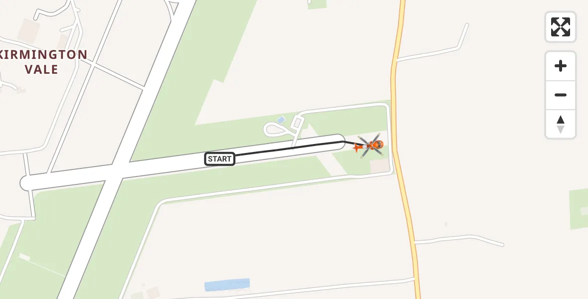 Flight route map: Coastguard Helicopter to Humberside Airport, Humberside Airport