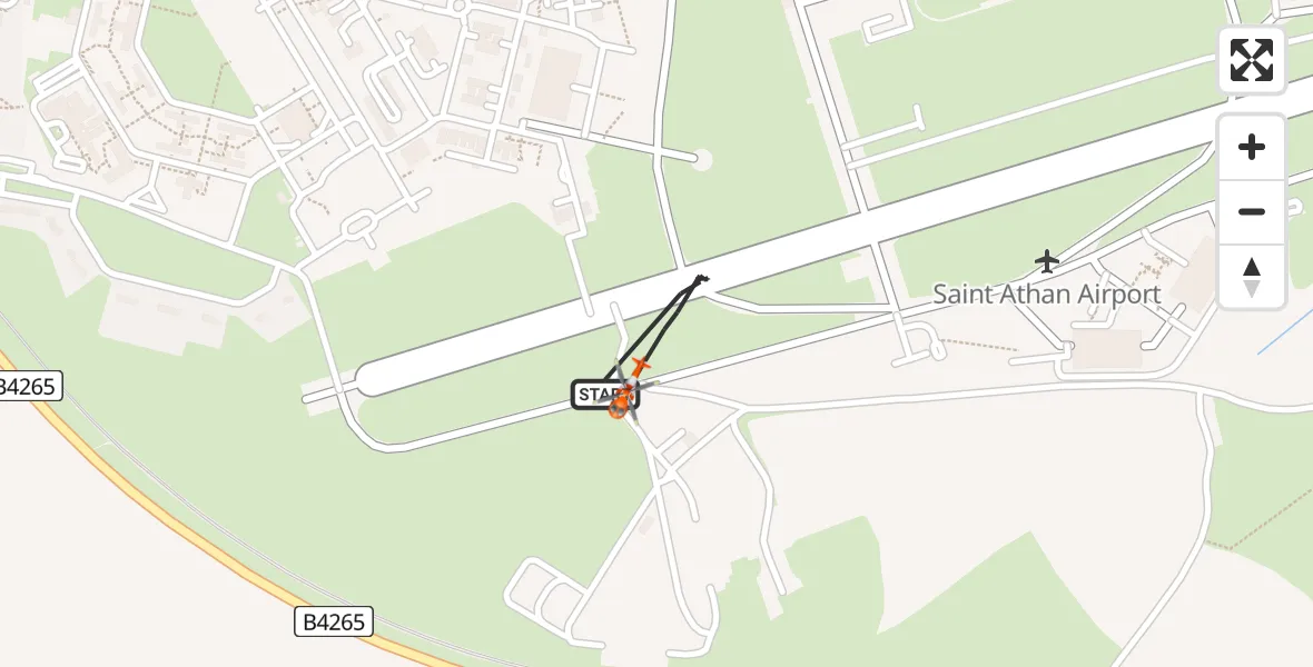 Flight route map: Coastguard Helicopter to MOD St Athan, MOD St Athan