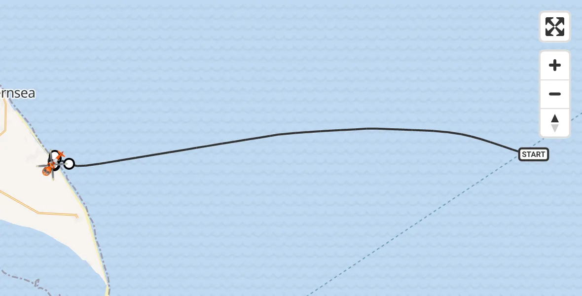Flight route map: Coastguard Helicopter to Easington, Easington
