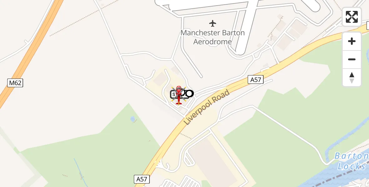 Routekaart van de vlucht: Air Ambulance Helicopter to Irlam, Barton Moss Road