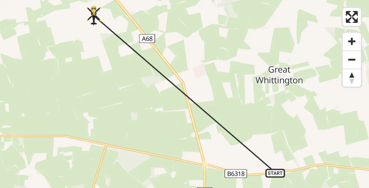 Routekaart van de vlucht: Police Helicopter to Wall, Wall