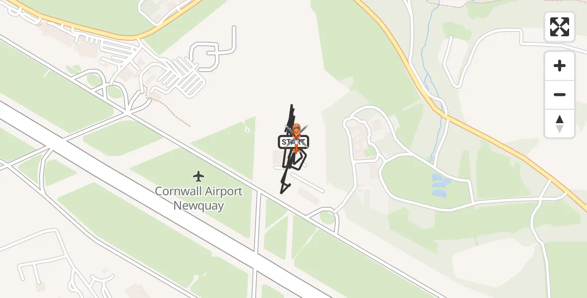 Routekaart van de vlucht: Coastguard Helicopter to Cornwall Airport Newquay, Cornwall Airport Newquay