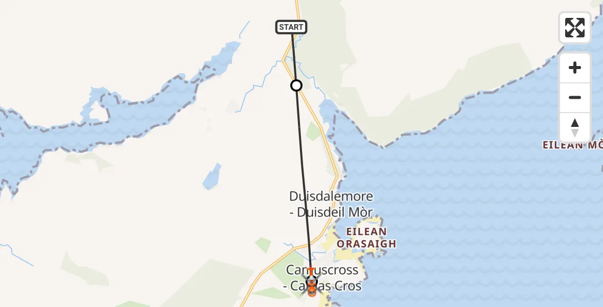 Routekaart van de vlucht: Coastguard Helicopter to Camuscross - Camas Cros, Camuscross - Camas Cros