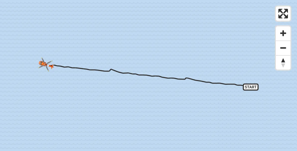 Flight route map: Coastguard Helicopter to North Sea, North Sea