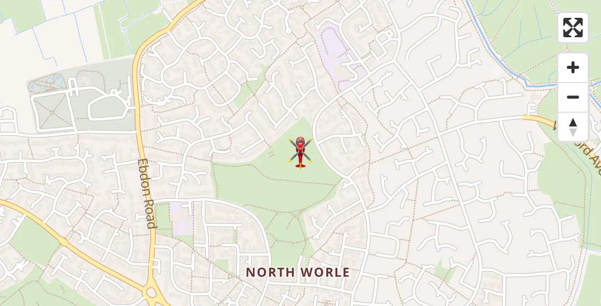 Routekaart van de vlucht: Air Ambulance Helicopter to Worle