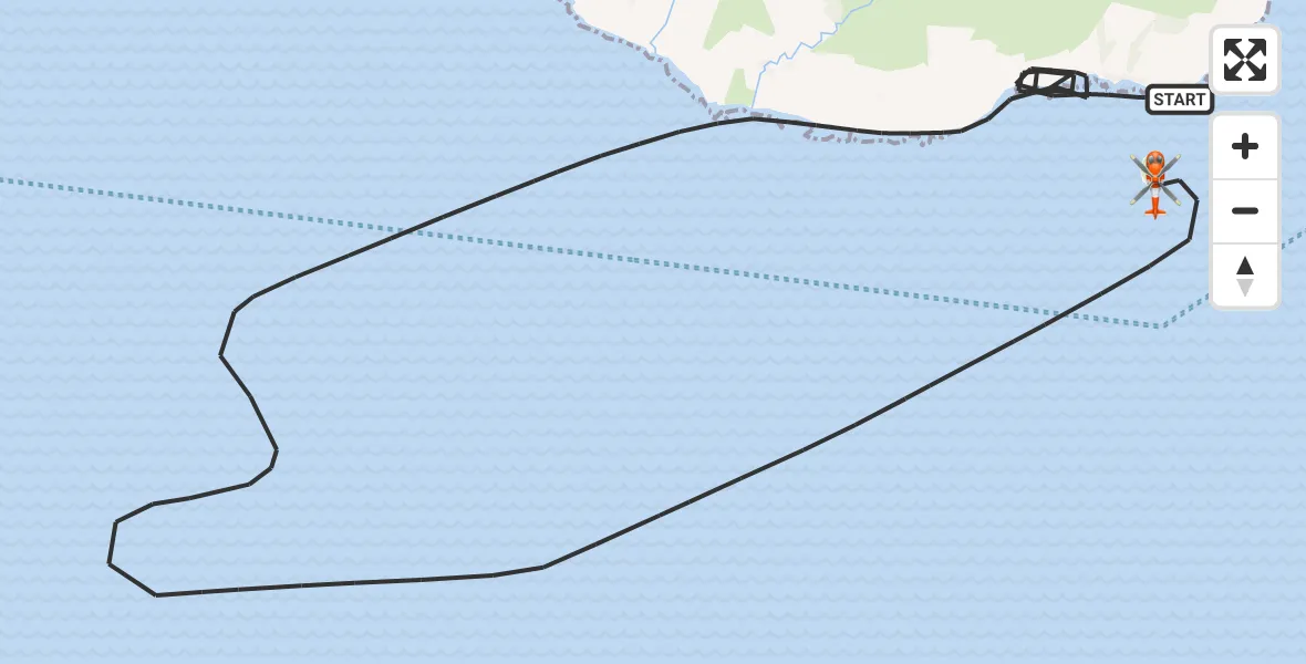 Flight route map: Coastguard Helicopter to Inner Seas, Inner Seas