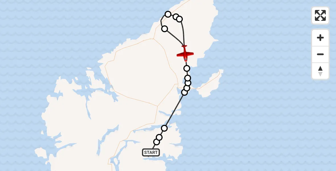 Routekaart van de vlucht: Air Ambulance Aircraft to Gabhsann bho Thuath