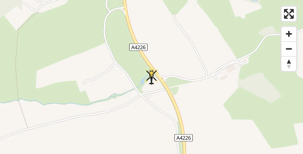 Flight route map: Police Helicopter to St Nicholas and Bonvilston, Five Mile Lane