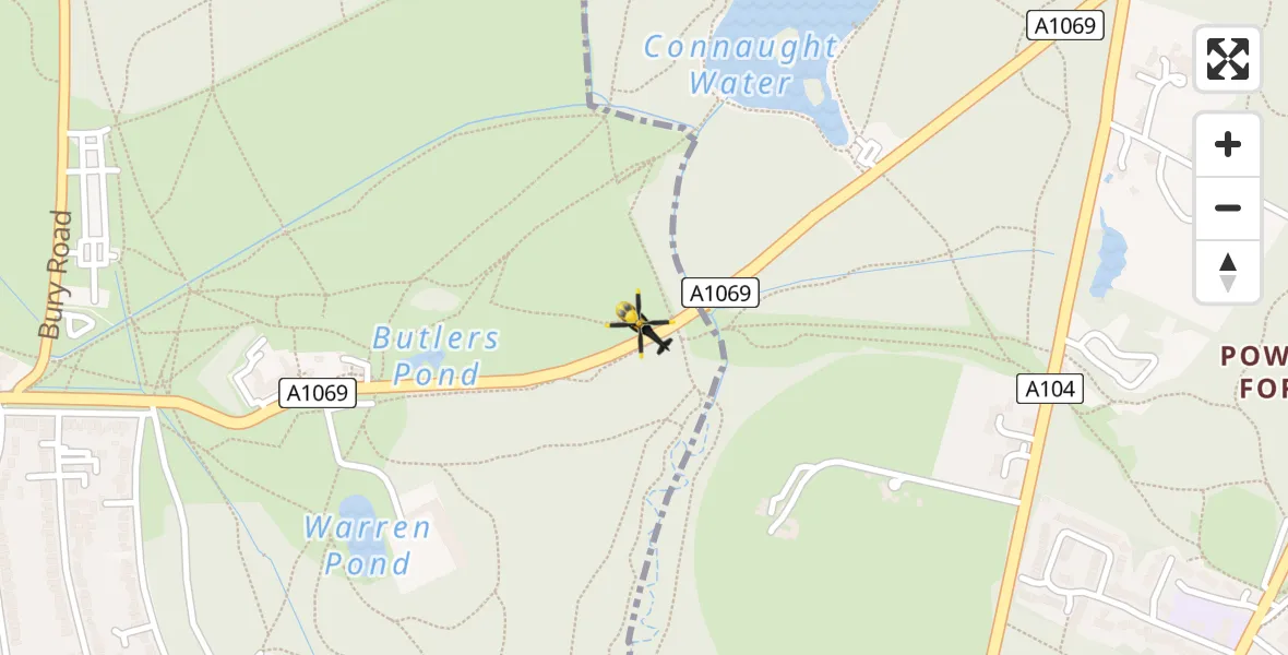 Routekaart van de vlucht: Police Helicopter to London Borough of Waltham Forest