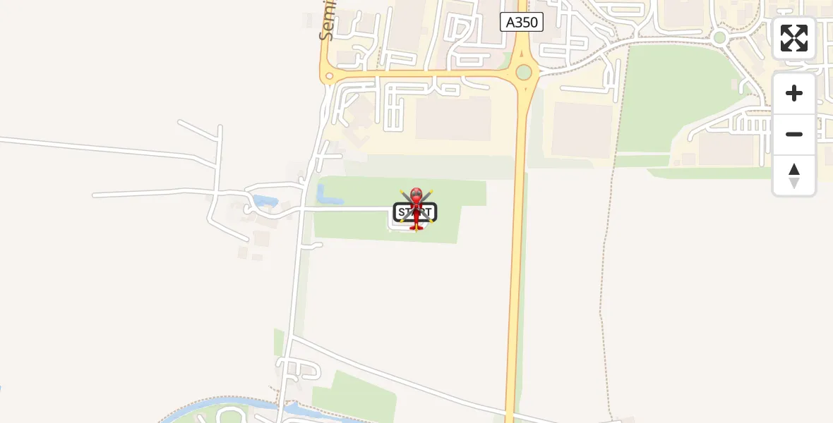Flight path map showing Air Ambulance Helicopter route from Wiltshire Air Ambulance to Wiltshire Air Ambulance