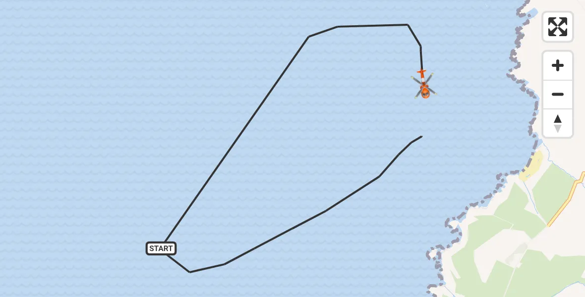 Flight route map: Coastguard Helicopter to Irish Sea
