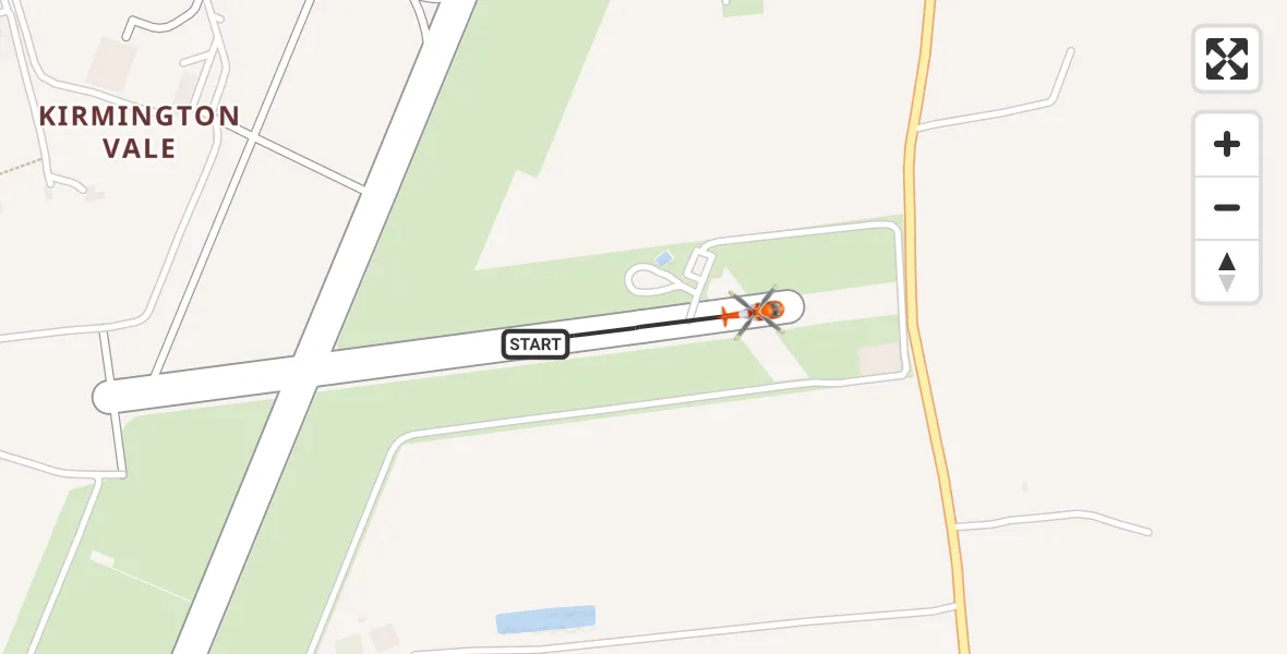 Flight route map: Coastguard Helicopter to Humberside Airport, Humberside Airport