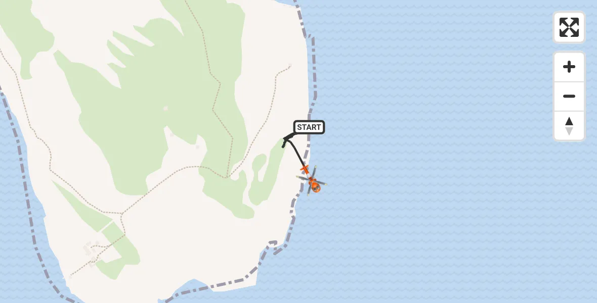 Flight route map: Coastguard Helicopter to Inner Seas, Inner Seas