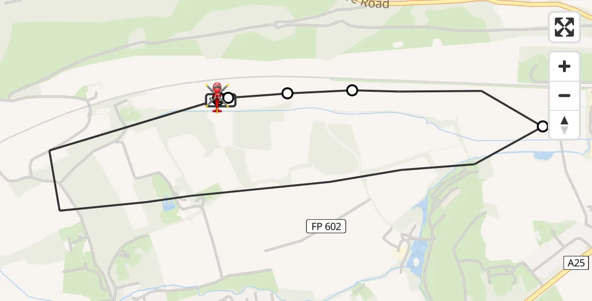Routekaart van de vlucht: Air Ambulance Helicopter to Westcott, Pilgrims' Way