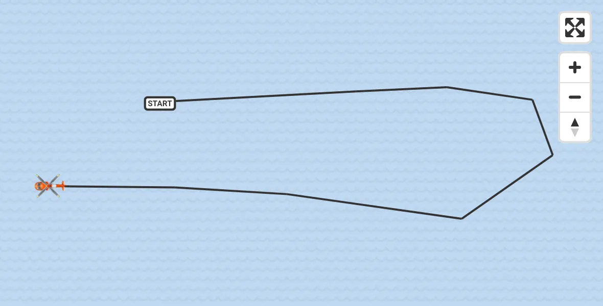 Flight route map: Coastguard Helicopter to English Channel, English Channel