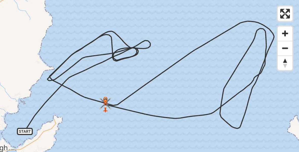 Flight route map: Coastguard Helicopter to Inner Seas, Inner Seas